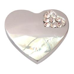 TIRADOR ZAMAK CORAZON CROMO BRILLO+CRISTAL 35X41