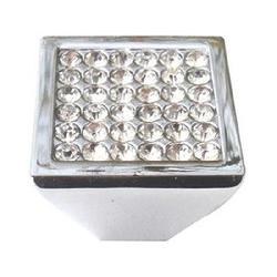 TIRADOR ZAMAK CUADRADO CROMO BRILLO+CRISTAL 30X30