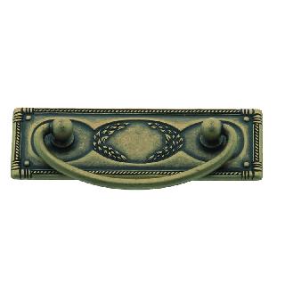 TIRADOR ANILLA C/ PLACA RECTANGULAR ORO VIEJO