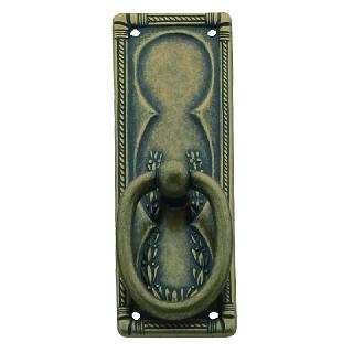 TIRADOR ANILLA C/ PLACA RECTANGULAR ORO VIEJO 33X97-vertical